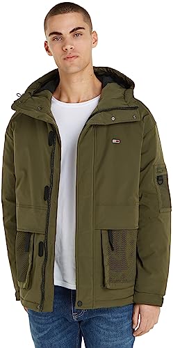 Tommy Jeans Herren Jacke Tech Übergangsjacke, Grün (Drab Olive Green), XL von Tommy Jeans