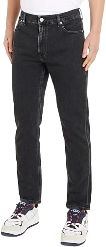 Tommy Jeans Herren Jeans Dad Jean Regular Tapered CG4139 Stretch, Schwarz (Denim Black), 36W / 34L von Tommy Jeans