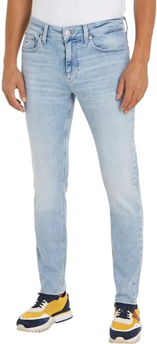 Tommy Jeans Herren Jeans Slim Tapered Fit, Blau (Denim Light), 34W/34L von Tommy Jeans