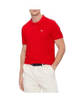 Tommy Jeans Herren Poloshirt Kurzarm Slim Fit, Rot (Deep Crimson), XL von Tommy Jeans