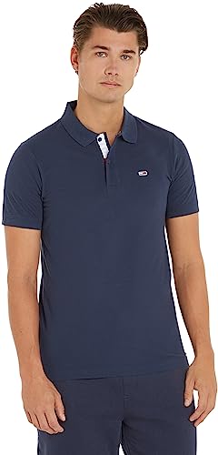 Tommy Jeans Herren Poloshirt Kurzarm TJM Slim Slim Fit, Blau (Twilight Navy), L von Tommy Jeans