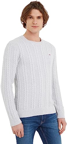 Tommy Jeans Herren Pullover Strickpullover, Silber (Silver Grey Htr), L von Tommy Jeans