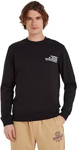 Tommy Jeans Herren Sweatshirt Regular Entry Graphic Crew ohne Kapuze, Schwarz (Black), M von Tommy Jeans