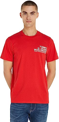 Tommy Jeans Herren T-Shirt Kurzarm Concert Tee Regular Fit, Rot (Deep Crimson), XXL von Tommy Jeans