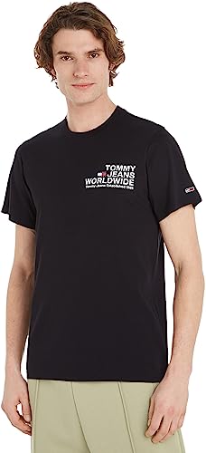 Tommy Jeans Herren T-Shirt Kurzarm Concert Tee Regular Fit, Schwarz (Black), M von Tommy Jeans