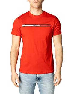 Tommy Jeans Herren T-Shirt Kurzarm Essential Flag Tee Rundhalsausschnitt, Rot (Deep Crimson), S von Tommy Jeans