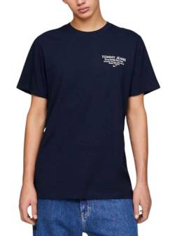 Tommy Jeans Herren T-Shirt Kurzarm Essential Graphic Tee Slim Fit, Blau (Dark Night Navy), M von Tommy Jeans