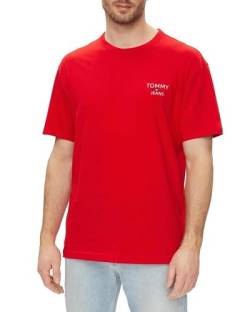 Tommy Jeans Herren T-Shirt Kurzarm Rundhalsausschnitt, Rot (Deep Crimson), M von Tommy Jeans