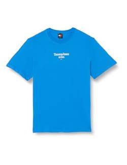Tommy Jeans Herren T-Shirt Kurzarm Slim Rundhalsausschnitt, Blau (Persian Blue), XXL von Tommy Jeans