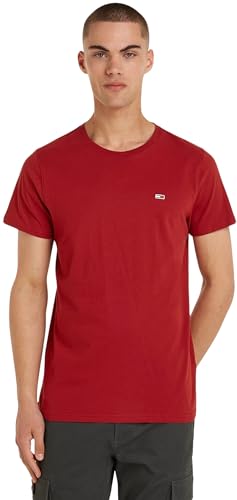 Tommy Jeans Herren T-Shirt Kurzarm Tjm Xslim 2Pack Jersey Tee Ext Regular Fit, Mehrfarbig (Magma Red / Black), S von Tommy Jeans