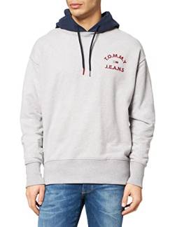 Tommy Jeans Herren TJM Contrast Hood Hoodie Sport Pullover, Lt Grey Htr, X-Small von Tommy Jeans