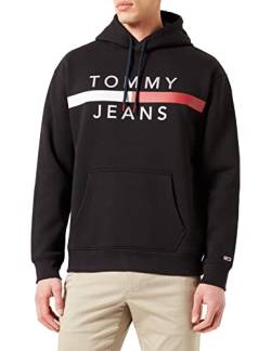 Tommy Jeans Herren TJM Reflective Flag Hoodie Sweatshirt, Black, S von Tommy Jeans