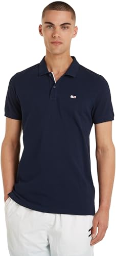 Tommy Jeans Herren TJM SLIM PLACKET POLO EXT DM0DM18312, Blue (Dark Night Navy), M von Tommy Jeans