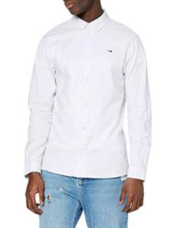 Tommy Jeans Herren TJM Stretch Oxford Shirt Freizeithemd, White, Medium von Tommy Jeans