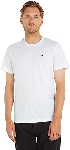 Tommy Jeans Herren TJM XSLIM Jersey Tee DM0DM04411 Langarmhemd, Weiß (Classic White), XXS von Tommy Jeans