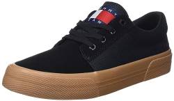 Tommy Jeans Herren Vulcanized Sneaker Skate Derby Schuhe, Schwarz (Black), 46 von Tommy Jeans