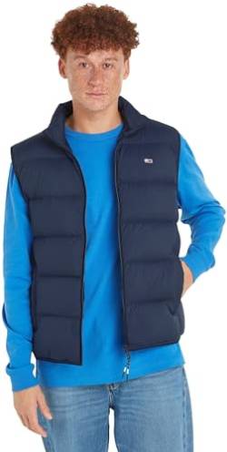 Tommy Jeans Herren Weste Light Down Vest Steppweste, Blau (Dark Night Navy), XL von Tommy Jeans