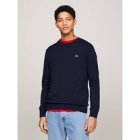 Tommy Jeans Rundhalspullover TJM SLIM ESSENTIAL LIGHT SWEATER mit Flag-Patch von Tommy Jeans