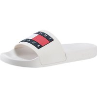 Tommy Jeans TOMMY JEANS FLAG POOL SLD ESS Pantolette, Sommerschuh, Schlappen mit farbiger Logoflagge von Tommy Jeans