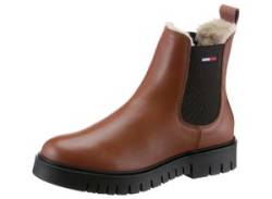 Winterboots TOMMY JEANS "WARMLINED CHELSEA BOOT" Gr. 38, braun Damen Schuhe Schlupfstiefeletten mit Profilsohle von Tommy Jeans