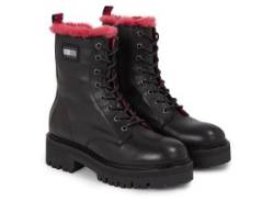 Winterstiefelette TOMMY JEANS "TJW W URBAN BOOT SMOOTH LTR WL" Gr. 38, schwarz Damen Schuhe Reißverschlussstiefeletten von Tommy Jeans