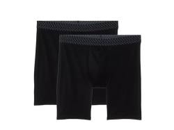 Tommy John Herren-Boxershorts, 20,3 cm, Baumwolle, mit stützender Konturtasche, Schwarz, X-Large von Tommy John