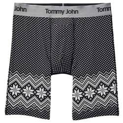 Tommy John Second Skin Boxershorts für Herren, 20,3 cm, Modal-Stretch-Stoff, Herren-Unterwäsche mit Schnellzug und Konturbeutel, Black Vintage - 1 Pack, Medium von Tommy John