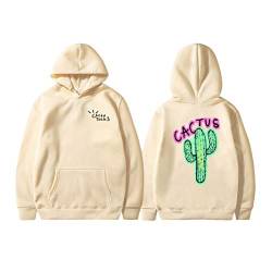 Tomwell Cactus Druck Langarm Sweatshirt Mit Kapuze Harajuku Hoodie Hip Hop Hoodie Kapuzenpullover Pullover Hooded Hoody Khaki XL von Tomwell