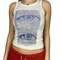 Tomwell Damen Sexy Crop Tank Tops Racerback BH Unterhemden ohne Bügel Basic Camisole Top Tank Top Sommer Sport Yoga Unterwäsche D Weiß S von Tomwell