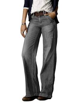 Tomwell Damen Skinny High Waist Jeans Stretch Jeanshose Elegant Röhrenjeans Frauen Risse Ripped Lang Eng Denim Hose Destroyed Jeggings A Grau S von Tomwell