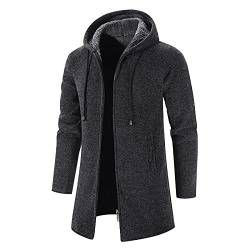 Tomwell Herren Kapuze Wintermantel Mantel Lang Slim Fit Herrenmantel Winter Premium Business Mantel Männer Wollmantel Langer Trenchcoat Mantel Windbreaker Warm Wolle Mantel Blau XS von Tomwell