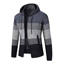 Tomwell Herren Kapuze Wintermantel Mantel Lang Slim Fit Herrenmantel Winter Premium Business Mantel Männer Wollmantel Langer Trenchcoat Mantel Windbreaker Warm Wolle Mantel C Blau XL von Tomwell