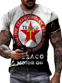 Tomwell Herren Racing Team T-Shirt Kurzarm Retro Printed Biker Motorrad Regular Slim Fit Stil U L von Tomwell