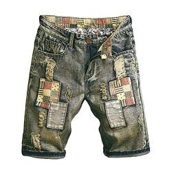 Tomwell Herren Sweat Shorts Kurze Hose Jeans Denim Sweatpants Cargo Jogging Jeans Vintage Cargohose A 38 von Tomwell