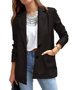 Tomwell Jacke Damen Kunstlederjacke Bikerjacke mit Knöpfen Lederjacke Herbst Winter Kunstleder Motorradjacke Coat A Schwarz S von Tomwell