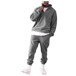 Tomwell Trainingsanzug Herren Jogginganzug Sportanzug Sporthose+Hoodie Männer Trainingsanzüge Set Sporthose Freizeitanzug Reißverschlussjacke mit Kapuze Zweiteilige B Dunkelgrau M von Tomwell