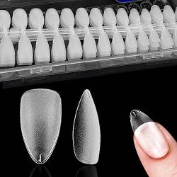 Nageltips 240 Stück Soft Gel Nail Tips 15 Größen No-File Full Cover Nagelspitzen Mittellang Mandel, Mattierte Nagelverlängerung Tips mit Box für Nagelstudios Starter DIY von TonJin