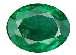 Tongari 4,00 Karat Smaragd-Edelstein, original, natürlich, zertifizierter kolumbianischer Panna-Stein, ovaler Schliff, für Damen und Herren, von Labor zertifiziert, Adjustable, Kristall, Smaragd von Tongari