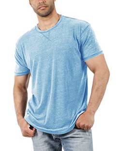 T Shirt Herren für Sports Basic Mit Rundhals Einfarbig Slim fit Kurzarm Casual Top für Männer,Gym Shirt für Herren von Tongmingyun