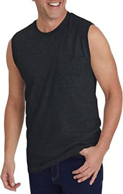 Tank Top Herren Gym Sommer Ärmelloses Sport Muskelshirts Workout Unterhemd Männer Funktionsshirt T Shirt Fitness Trägershirts Tee für Men mit Brusttasche Schwarz XL von Tongmingyun