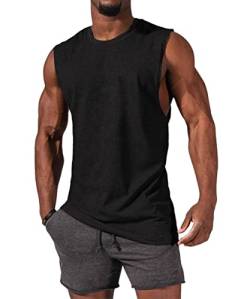 Tongmingyun Herren Tank Top Ärmelloser Muskelshirt Gym Sport Workout Fitness Unterhemd Männer T Shirt Trägershirts Tee Top Men Schwarz XL von Tongmingyun