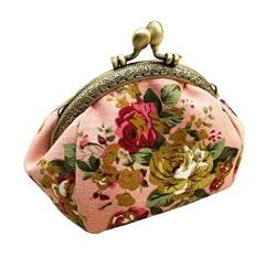 Tongshi Retro Frauen Shell Shape Flower Design Münze Geldbeutel Geldbörse Bag Münze Pocket (rosa) von Tongshi