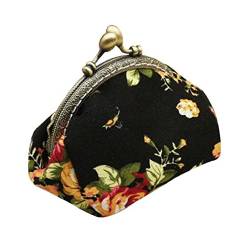Tongshi Retro Frauen Shell Shape Flower Design Münze Geldbeutel Geldbörse Bag Münze Pocket (schwarz) von Tongshi