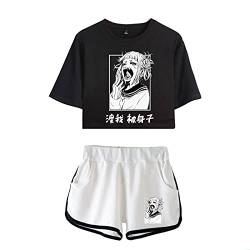 Damen-Trainingsanzug My Hero Academia kurzärmeliges T-Shirt Shorts Sportbekleidung Sommer Casual Crop Tops und Shorts Anime Loungewear Sets Schlafanzug Yoga Kleidung, Typ 1, XS von Tongyundacheng