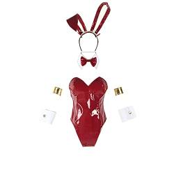 Darling in The FRANXX Cosplay Kostüm 02 Zero Two Cosplay Bunny Girl Anzug für Halloween Party, rot, XL von Tongyundacheng