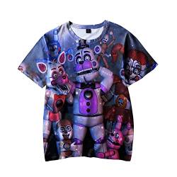 FNAF T-Shirts für Erwachsene, Five Nights Character 3D Cartoon Kurzarm Tees Sommer Casual Top Shirt FNAF Streetwear T-Shirt, Typ 2, S von Tongyundacheng