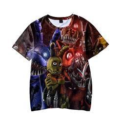 FNAF T-Shirts für Erwachsene, Five Nights Character 3D Cartoon Kurzarm Tees Sommer Casual Top Shirt FNAF Streetwear T-Shirt, Typ 6, L von Tongyundacheng