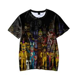 FNAF T-Shirts für Erwachsene, Five Nights Character 3D Cartoon Kurzarm Tees Sommer Casual Top Shirt FNAF Streetwear T-Shirt, Typ 8, L von Tongyundacheng