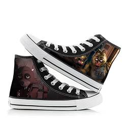 Five Nights at Freddy's High Top Canvas Shoes Sneakers FNAF Anime Printing Casual Shoes Schnürschuhe für Unisex, Typ11, 36 2/3 EU von Tongyundacheng