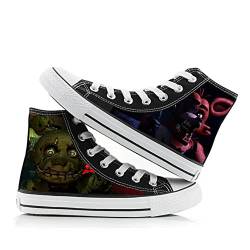 Five Nights at Freddy's High Top Canvas Shoes Sneakers FNAF Anime Printing Casual Shoes Schnürschuhe für Unisex, Typ14, 36 1/3 EU von Tongyundacheng